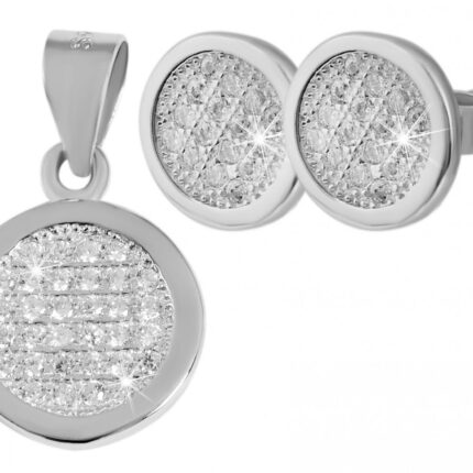 925/- Echt Silber Schmuckset "Swea" mit Ohrsteckern und Anhänger, Zirkoniabes...