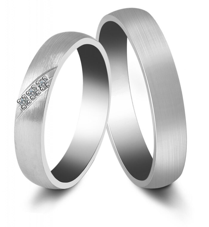 925/- Echt Silber Partnerring "Phille" für Herren, rhodiniert - Image 1