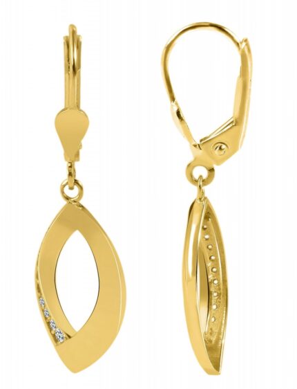 333/- o. 375/- Gold "Nelia" Ohrhänger mit Zirkoniabesatz, Gelbgold