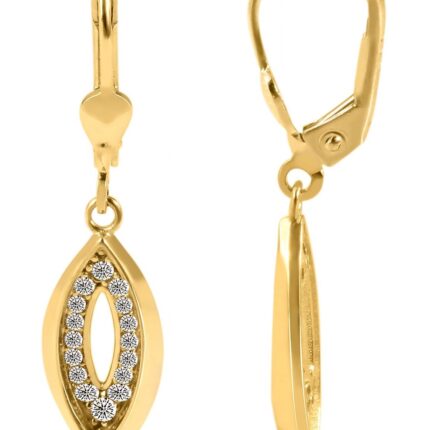 333/- o. 375/- Gold "Fanja" Ohrhänger mit Zirkoniabesatz, Gelbgold