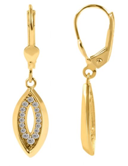 333/- o. 375/- Gold "Fanja" Ohrhänger mit Zirkoniabesatz, Gelbgold