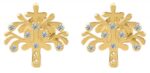 333/- Gold "Tora" Ohrstecker, Lebensbaum mit Zirkoniabesatz, 8 Karat, Gelbgold - Image 3