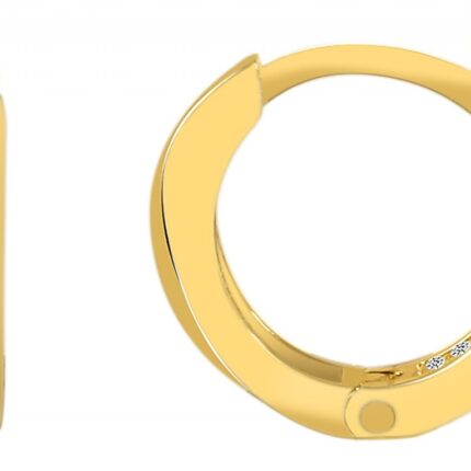 333/- Gold "Venla" Klapp-Creolen, Zirkoniabesatz, Gelbgold, 8 Karat