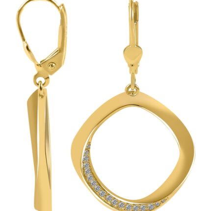 333/- Gold Ohrhänger "Olea", Zirkoniabesatz, Gelbgold, 8 Karat