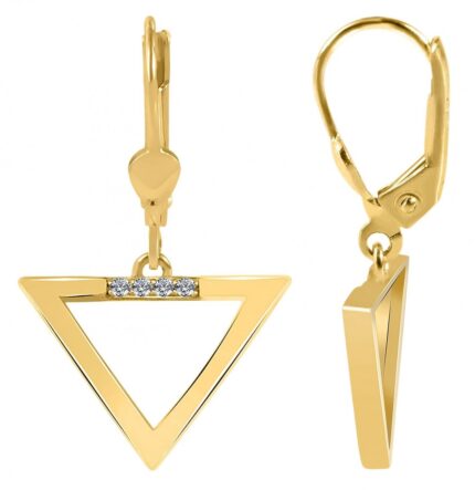 333/- Gold Ohrhänger "Majvi", Zirkoniabesatz, Dreieck, Gelbgold, 8 Karat