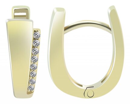 333/- Gold Klapp-Creolen "Leyna", Zirkoniabesatz, Gelbgold, 8 Karat