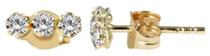 333/- Gold Ohrstecker mit Zirkoniabesatz, Gelbgold, 8 Karat