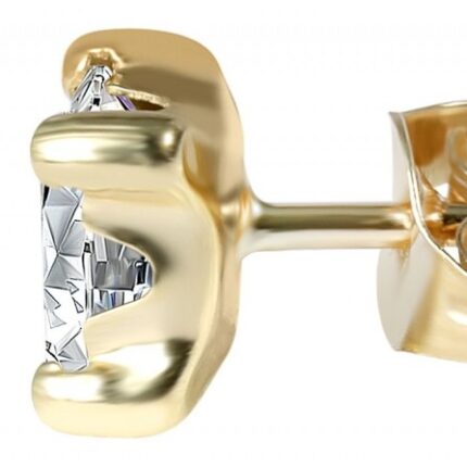 333/- Gold Ohrstecker, Zirkoniastein 4 x 4 mm, Gelbgold, 8 Karat