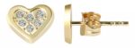 333/- Gold "Hilla" Ohrstecker, Herz mit Zirkonia, Gelbgold, 8 Karat, Kinder