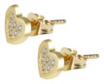 333/- Gold "Hilla" Ohrstecker, Herz mit Zirkonia, Gelbgold, 8 Karat, Kinder - Image 2