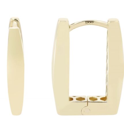 333er/ Gold Klapp-Creolen, Gelbgold, 8 Karat, eckig