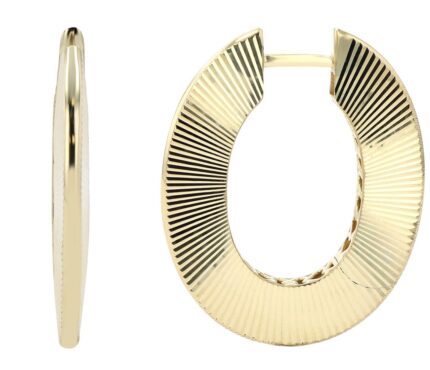 333er Gelbgold Creolen, 8 Karat, Finish texturiert
