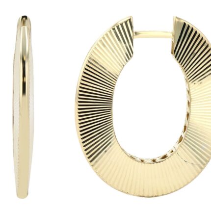 333er Gelbgold Creolen, 8 Karat, Finish texturiert