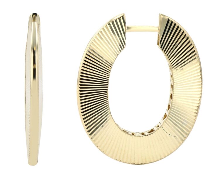 333er Gelbgold Creolen, 8 Karat, Finish texturiert - Image 1