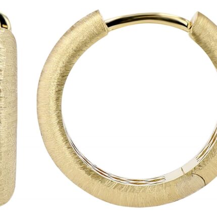 333er Gelbgold Creolen "Dalana", 8 Karat, Finish texturiert, Ø 13 mm