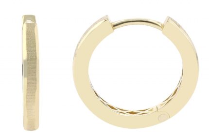 333er Gold Klapp-Creolen "Elestria", Gelbgold, 8 Karat, poliert/texturiert
