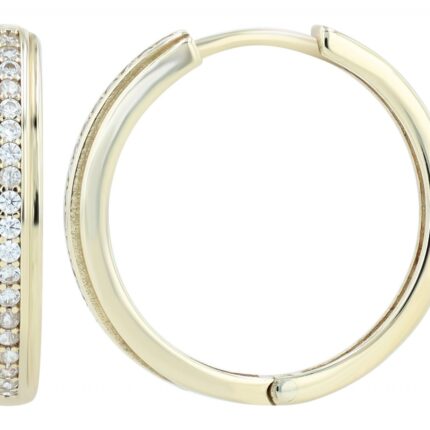 333er Gold Klappcreolen "Solena" mit Zirkonia, Gelbgold