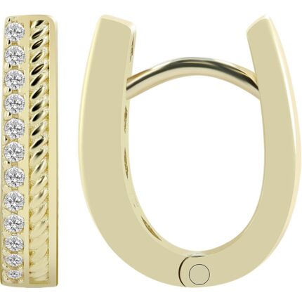 333er Gold Klapp-Creolen "Saida", Gelbgold, Zirkonia, 8 Karat