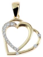 333/- o. 375/- Gold Anhänger "Emilie" ohne Kette, Herz, Zirkoniabesatz, Gelbgold