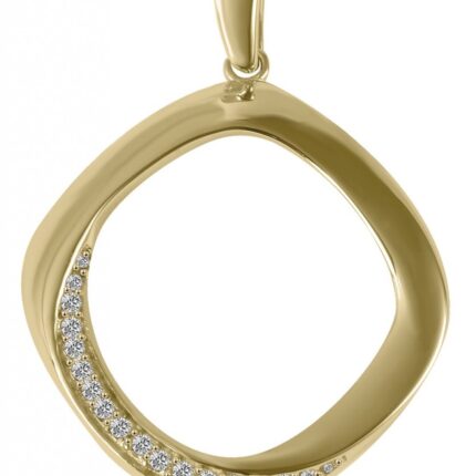 333/- Gold Anhänger "Ness" ohne Kette, Zirkoniabesatz, 8 Karat, Gelbgold