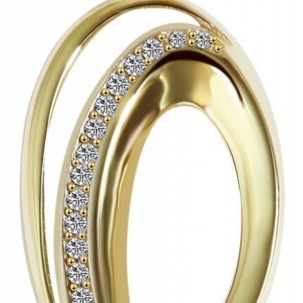 333/- Gold Anhänger "Ylva" ohne Kette, Zirkoniabesatz, Gelbgold, 8 Karat