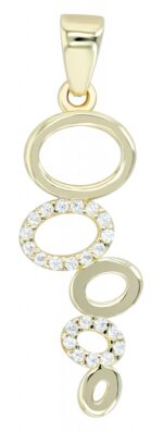 333/- Gold Anhänger "Askja" ohne Kette, Zirkoniabesatz, Gelbgold, 8 Karat