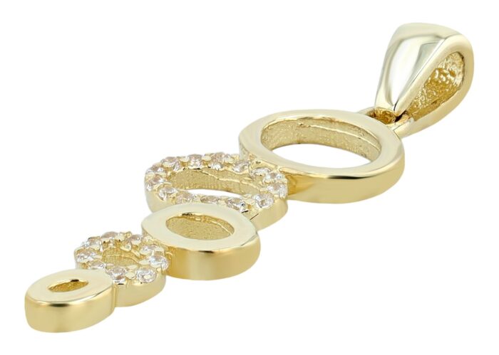 333/- Gold Anhänger "Askja" ohne Kette, Zirkoniabesatz, Gelbgold, 8 Karat - Image 2