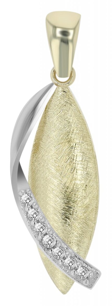 333/- Gold Anhänger "Peyton" mit Zirkonia ohne Kette, 8 Karat, Gelb- und Weiß...