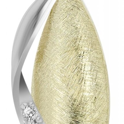 333/- Gold Anhänger "Peyton" mit Zirkonia ohne Kette, 8 Karat, Gelb- und Weiß...