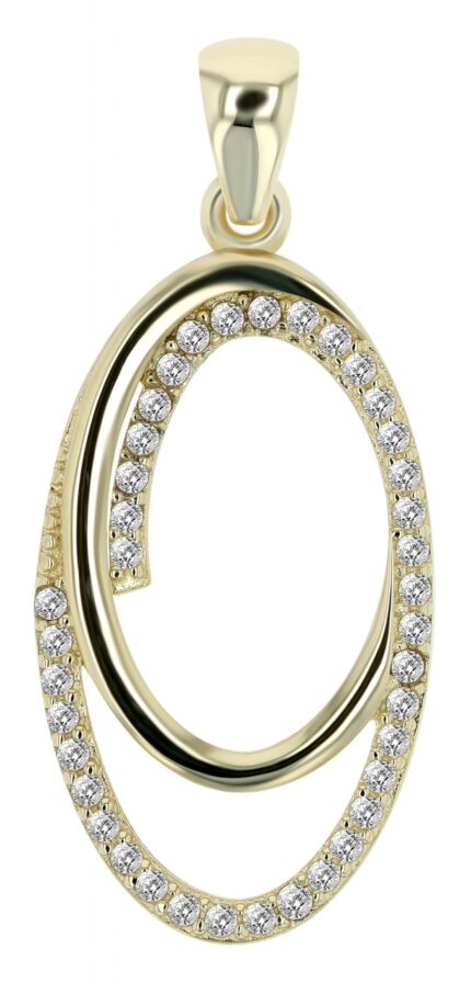 333/- Gold Anhänger "Jarle" mit Zirkoniabesatz ohne Kette, 8 Karat, Gelbgold