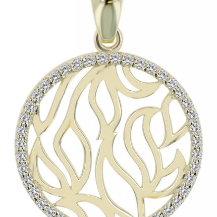 333/- Gold Anhänger "Mees" mit Zirkonia, 8 Karat, Gelbgold