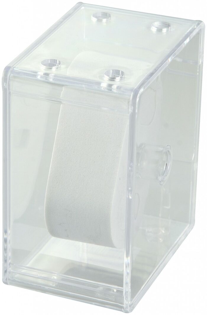 Kunststoff-Uhrenbox, weißes Kissen, 8,5 cm x 5,5 cm x 10,5 cm - Image 2