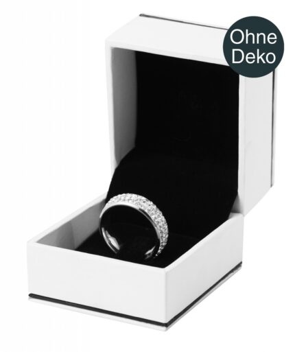 Just Ringbox, weiß, schwarzes Inlett, 5,2 cm x 4,5 cm x 4,6 cm