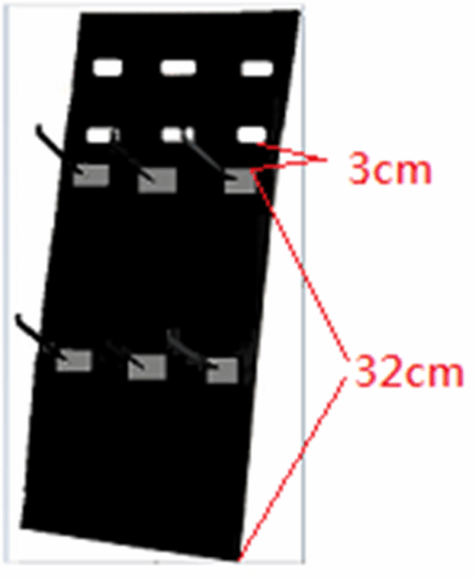 Papier Display, Maße: 220mm Breit x 470mm Hoch, schwarz