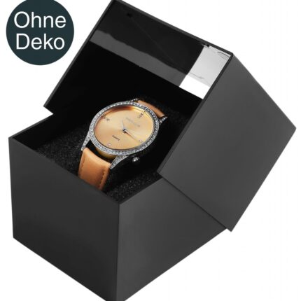 Kunststoff-Uhrenbox, Klappdeckel, VE 12, 9,9 cm x 8,1 cm x 6,8 cm