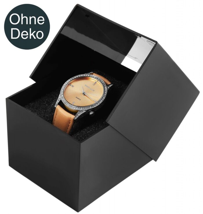Kunststoff-Uhrenbox, Klappdeckel, VE 12, 9,9 cm x 8,1 cm x 6,8 cm - Image 1
