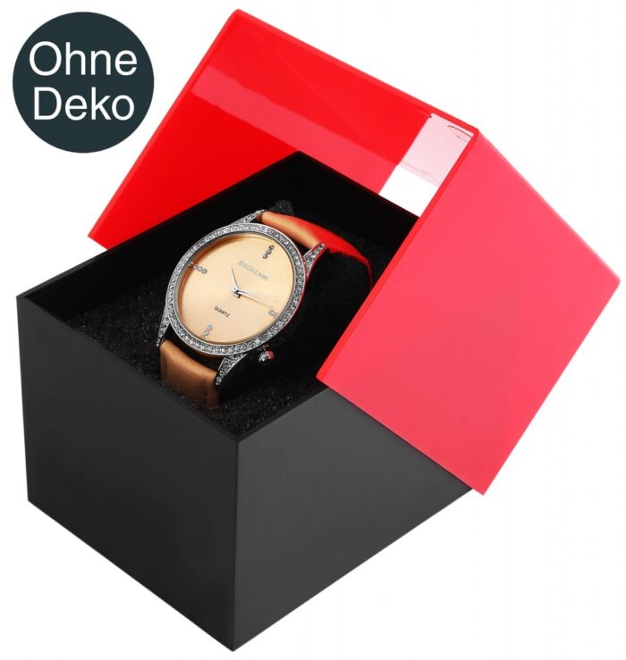 Kunststoff-Uhrenbox, Klappdeckel, VE 12, 9,9 cm x 8,1 cm x 6,8 cm - Image 5