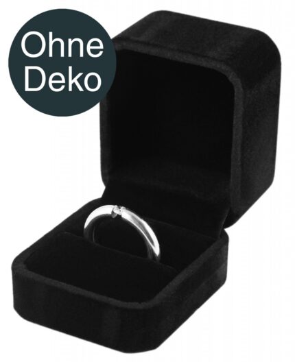 Ringbox, Samt, schwarz, 6 cm x 5 cm x 4,5 cm