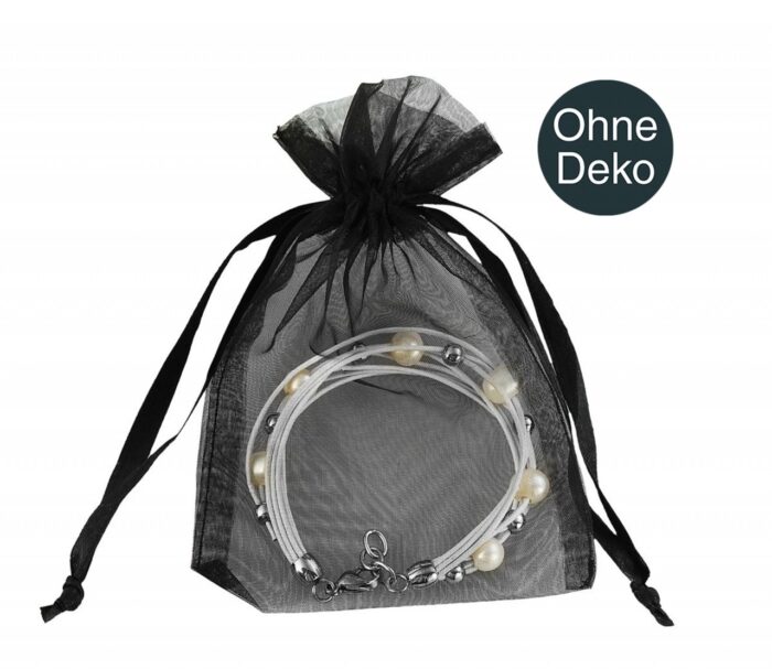 Organza Beutel, schwarz, VE 50 - Image 1