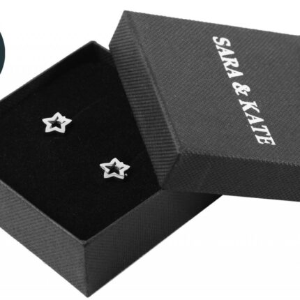 Schmuckbox, Pappe, mit Logo, schwarz, VE45 oder VE48