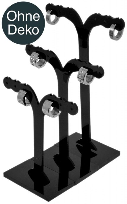 Ohrring-Aufsteller, schwarz, 3er Set, (ohne Deko)