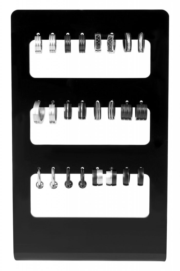 12er Set Creolen mit Display, Herren, Edelstahl, verschiedene Modelle - Image 1
