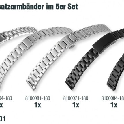 Massive Edelstahl Ersatzarmbänder im 5er Set