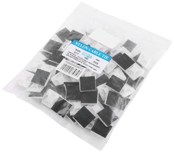 Klebesockel, weiß, 20 mm x 20 mm, 100 Stück/Pack - Image 2