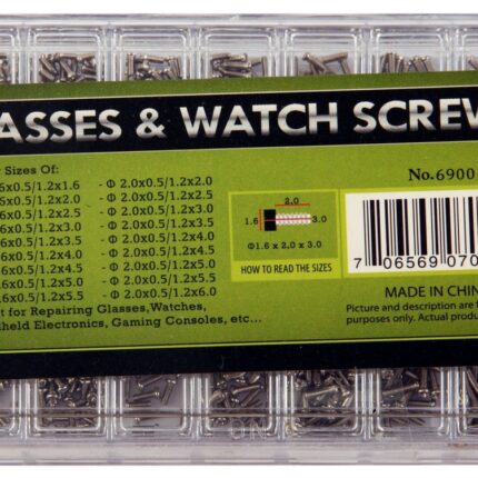 Schrauben für Uhren, Schmuck und Brillen im Set, Größe 1,6 x 0,5/1,2 x 1,6 bi...