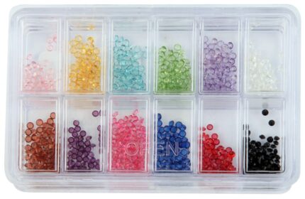 Glassteine im Sortiment in 12 verschiedenen Farben