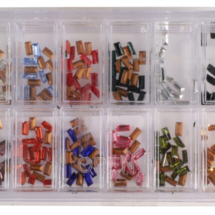 Ersatzglassteine, Glas, Baguettschliff, bunt