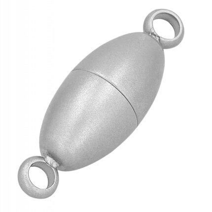 Magnetschließe oval, Edelstahl matt, 6 -8 mm