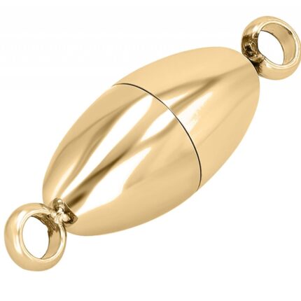 Magnetschließe oval, Edelstahl goldfarben, poliert, 6 -8 mm