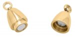 Magnetschließe oval, Edelstahl goldfarben, poliert, 6 -8 mm - Image 2